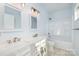 Bathroom with double vanity, shower, and bathtub at 646 Central Nw Dr, Concord, NC 28027