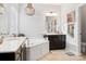 Spa-like bathroom featuring a soaking tub and double vanity at 680 Chase Ct, Fort Mill, SC 29708