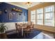 Farmhouse-style dining room with blue walls and a wooden table at 7236 Albemarle Dr, Denver, NC 28037