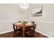 Cozy dining area with hardwood floors, a round wooden table, and classic chairs at 761 Summerwood Dr, Rock Hill, SC 29732