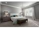 Bright main bedroom with plush bed and chandelier at 7908 Rea View Ct, Charlotte, NC 28226