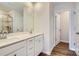 Double vanity bathroom with white cabinets at 9835 Old Garden Cir, Gastonia, NC 28056