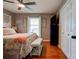 Spacious bedroom with hardwood floors and a ceiling fan at 116 Country Creek Dr, Kings Mountain, NC 28086