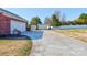 Two-car garage with a detached shed and fenced backyard at 116 Country Creek Dr, Kings Mountain, NC 28086