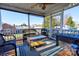 Relaxing screened porch with wicker furniture and ceiling fan at 116 Country Creek Dr, Kings Mountain, NC 28086