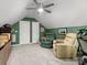 Bright bonus room featuring a ceiling fan and two large closets at 1259 Amberlight Cir, Salisbury, NC 28144