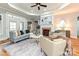 Inviting living room featuring a fireplace, modern furniture, and elegant decor at 1467 Kensington Park Ct, Hickory, NC 28602