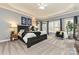 Spacious main bedroom featuring tray ceiling, sitting area, carpet, and large windows offering plenty of natural light at 1467 Kensington Park Ct, Hickory, NC 28602