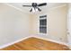 Spacious bedroom with hardwood floors and a ceiling fan at 1610 Elkhart Cir, Gastonia, NC 28054