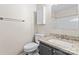 Bathroom boasts granite countertop, single sink vanity, and shower/tub combo at 1620 #G Arlyn Cir, Charlotte, NC 28213