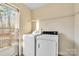 Convenient laundry room with washer, dryer, and exterior access at 1957 Beth Haven Church Rd, Denver, NC 28037