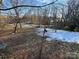 Spacious backyard with trees and patchy snow cover at 2244 9Th Ne Ave, Hickory, NC 28601