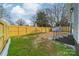 Backyard with a wooden fence, shed, and grassy area at 2328 Sanders Ave, Charlotte, NC 28216