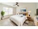 Spacious bedroom with hardwood floors, ceiling fan and large windows at 2328 Sanders Ave, Charlotte, NC 28216