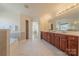 Spa-like bathroom with double vanity and separate shower at 4225 Nathaniel Glen Ct, Matthews, NC 28105