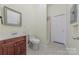 Clean bathroom with vanity, toilet, and shower at 4225 Nathaniel Glen Ct, Matthews, NC 28105