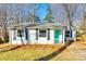 Charming one-story home with a bright teal door and classic black shutters at 4901 Smokehollow Rd, Charlotte, NC 28227