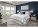 Spacious main bedroom with a navy accent wall and ample natural light at 5065 Grain Orchard Rd # 3028B, Indian Trail, NC 28079