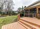 Deck with stairs leading to backyard at 8839 Blooming Arbor St, Huntersville, NC 28078