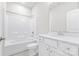 Clean bathroom with a shower/tub combo and vanity at 9307 Dufaux Dr, Charlotte, NC 28278