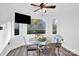 Bright breakfast nook features a glass table and chairs, offering a view of the backyard at 1011 Emerson Dr, Mooresville, NC 28115