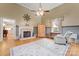 Living room with hardwood floors, fireplace and built-in cabinet at 2633 Jb Denton Rd, Lancaster, SC 29720