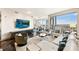 Spacious living room with city views and modern furniture at 333 W Trade St # 1204, Charlotte, NC 28202