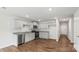 Modern kitchen with stainless steel appliances and hardwood floors at 1411 5Th Street Ne Dr, Hickory, NC 28601