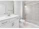Well-lit bathroom featuring a glass enclosed walk-in shower and modern vanity at 3107 Beacon Heights Rd, Indian Land, SC 29707
