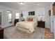 Main bedroom with access to private deck at 42610 Moonshine Dr, New London, NC 28127