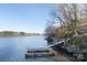 Lake access with a floating dock perfect for swimming and boating at 42610 Moonshine Dr, New London, NC 28127
