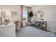 Bright office space with natural light, modern desk, decorative mirror and built in shelves at 5037 Westmead Ln, Charlotte, NC 28262