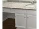 White vanity with granite countertop and double sinks at 6041 Pinebark Ct, Charlotte, NC 28212