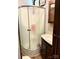 Modern RV bathroom with a shower and vanity at 106 Hummingbird Cir, New London, NC 27281