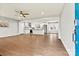 Open-concept living space with hardwood floors seamlessly connected to the updated kitchen at 1160 Nw 11Th Street Cir, Hickory, NC 28601