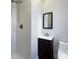 Clean bathroom, shower stall and vanity at 122 Cricket Creek Dr, Cherryville, NC 28021