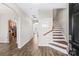 Bright entryway with hardwood floors and staircase leading upstairs at 19510 Deer Valley Dr, Cornelius, NC 28031