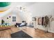 Bright bedroom features sloped ceilings, hardwood floors, closet and fan at 311 Kaitlyn Ln, Kings Mountain, NC 28086