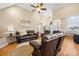 Inviting living room with hardwood floors, neutral tones, and a comfortable leather furniture set at 311 Kaitlyn Ln, Kings Mountain, NC 28086