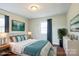 Bedroom features hardwood floors, a queen bed, neutral paint, and windows for natural light at 4926 Nc Highway 109 South, Mount Gilead, NC 27306