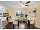 This dining room with modern table has great natural light, perfect for entertaining at 4926 Nc Highway 109 South, Mount Gilead, NC 27306