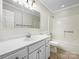 Clean bathroom with white vanity and shower/tub combo at 500 Kirby Ln, Matthews, NC 28104