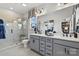 Modern bathroom with double vanity and walk-in shower at 5029 Westmead Ln, Charlotte, NC 28262