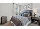 Secondary bedroom with plush bedding and nightstand at 5029 Westmead Ln, Charlotte, NC 28262
