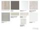 Material board showing kitchen, bathroom, and flooring options at 5029 Westmead Ln, Charlotte, NC 28262