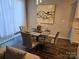 Dining area with modern table and chairs, and an abstract wall art piece at 5860 Clan Maclaine Dr, Charlotte, NC 28278