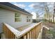 Backyard deck and fence in a cozy setting with landscaping at 8624 Woodcock Ln, Charlotte, NC 28216