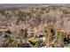Aerial view showing house nestled in wooded lot at 254 Streamside Pl, Mooresville, NC 28115