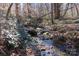 Small creek flows through a wooded area at 338 Piney Grove Rd, Harmony, NC 28634
