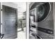 Stackable LG washer and dryer in a laundry closet at 516 Spring Garden Ave, Kannapolis, NC 28081